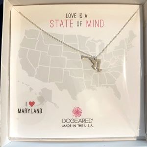 NIB Dogeared Maryland State Necklace Silver